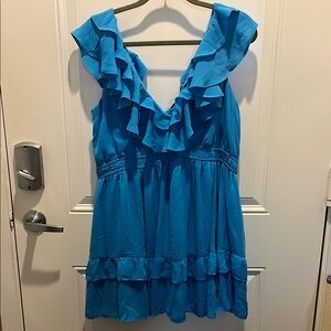 Abercrombie & Fitch Blue Ruffle Mini Dress NWT